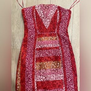 Strapless leopard dress